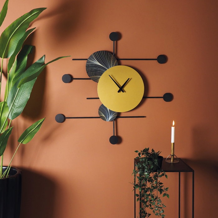 Wallity Reloj de Pared Decorativo de Metal Dorado y Negro APS139LCA Wallity Reloj de Pared Decorativo de Metal Dorado y Negro APS139LCA